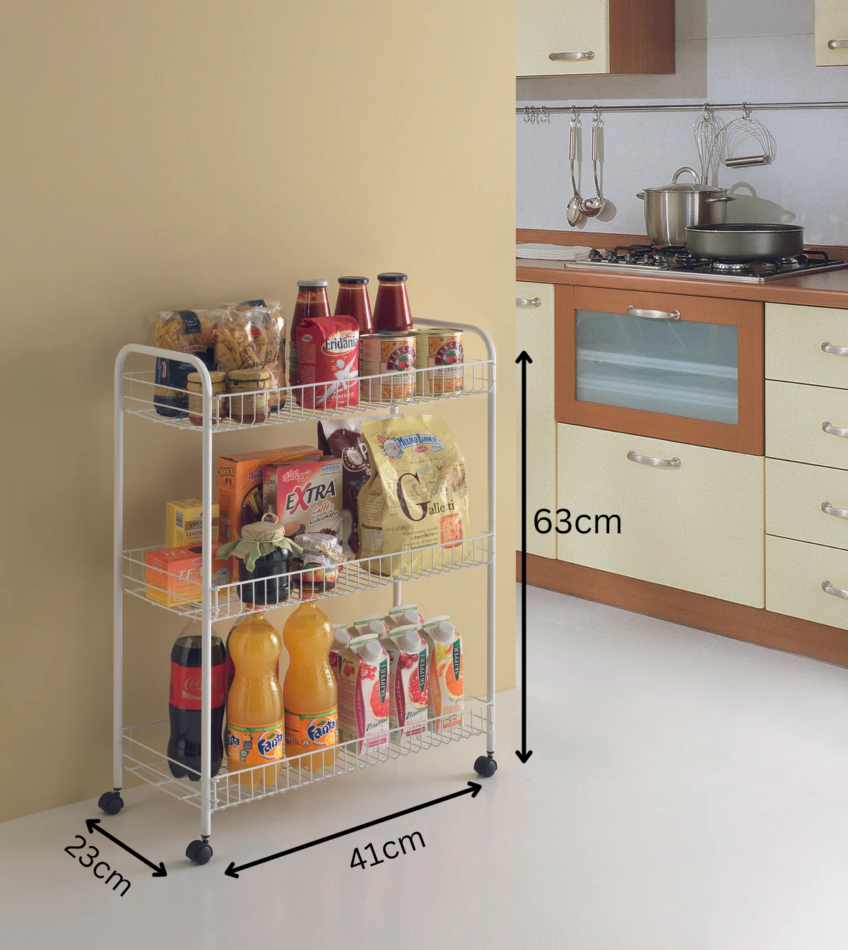 Етажерка с колелца на 3 нива, Siena